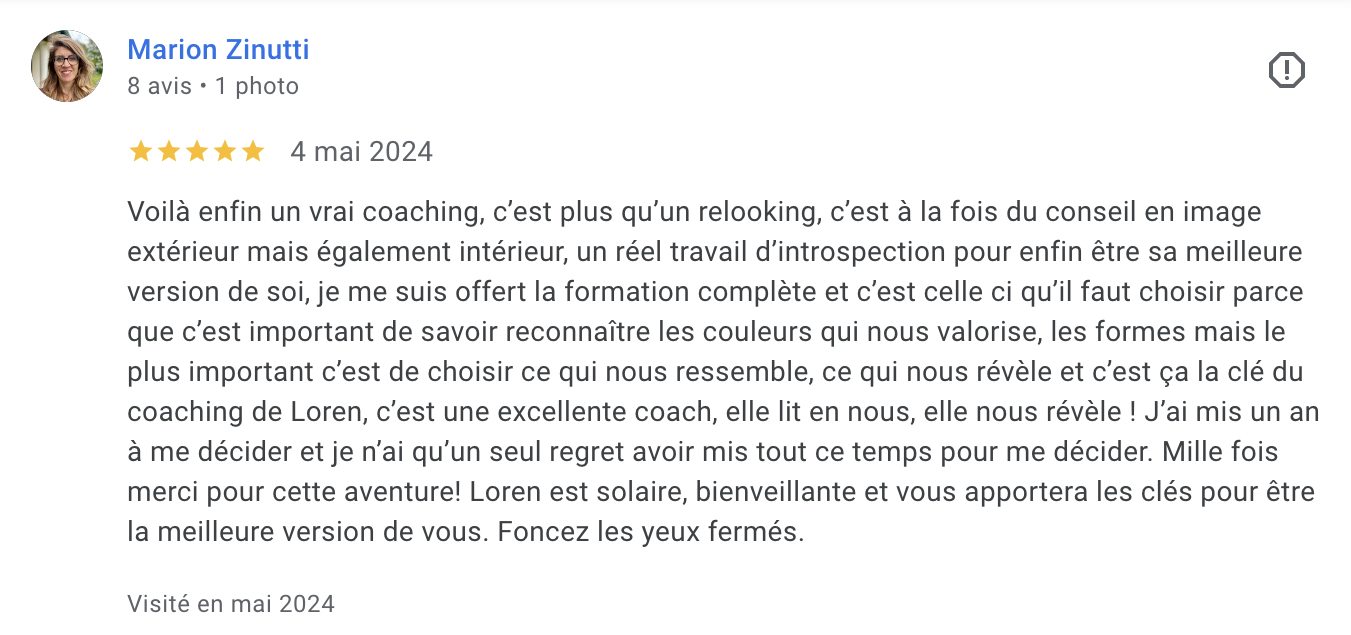 Retour sur le coaching en image de Marion